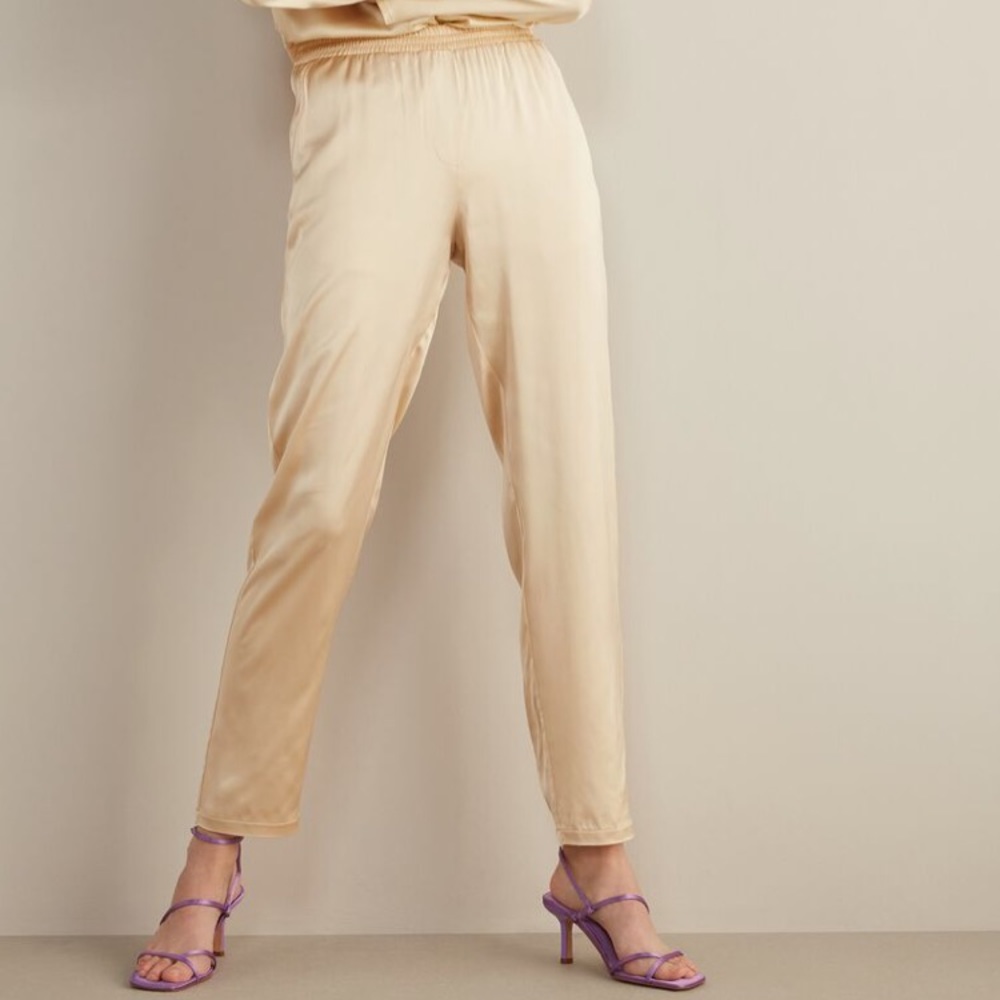 Falconeri silk slate pants women